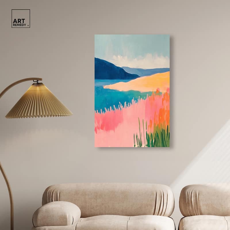 Meadow Meets the Sea Canvas by Art Remedy, Gallery Wrapped