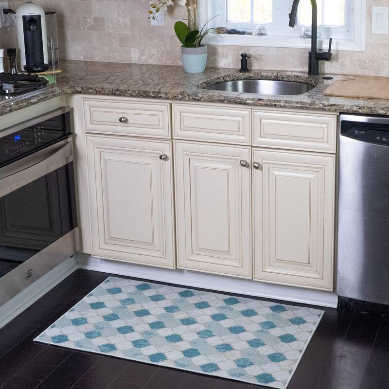 SussexHome Non-Skid Ultra-Thin Area Rugs for Laundry Room, Entryway, Bathroom and Kitchen - Washable Multipurpose Floor Mat