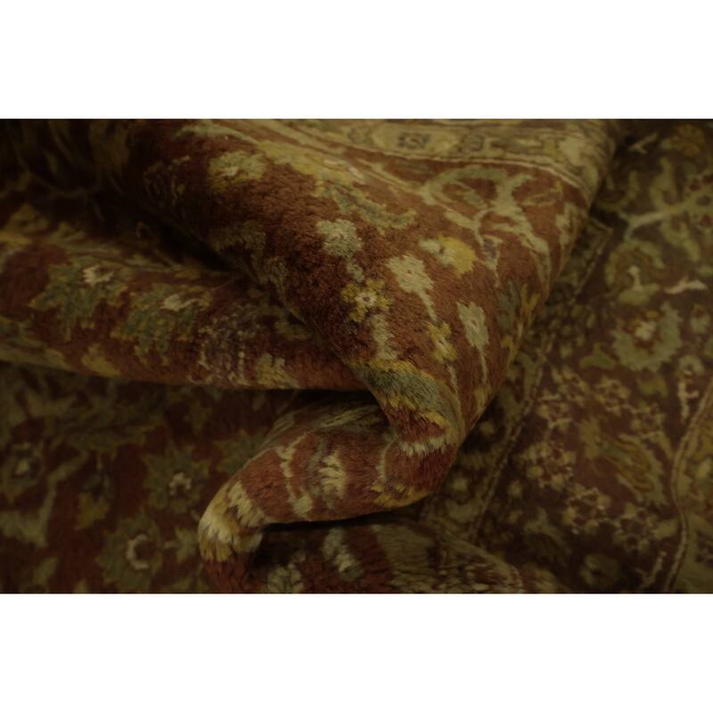 Hand Knotted Oriental 100% Wool Carpet Traditional Floral Oranges & Rust Aubusson Area Rug - 5' 5'' X 4' 0''