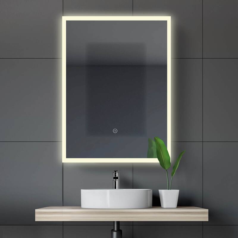 Mirrored Aluminum Bathroom Medicine Cabinet with LED lights - 20x30 - Right Hand Door