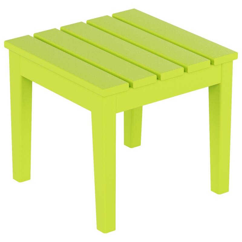 Shoreside HDPE Eco-Friendly All Weather Square Modern 18" Side Table