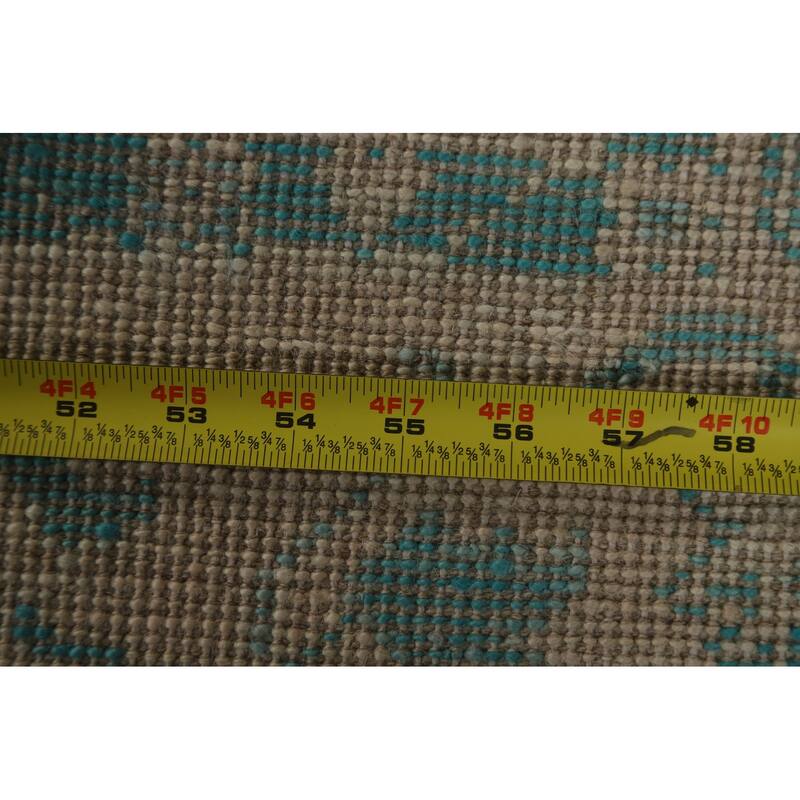Geometric Oriental Oushak Turkish Wool Rug Hand-knotted Foyer Carpet - 2'0" x 3'11"