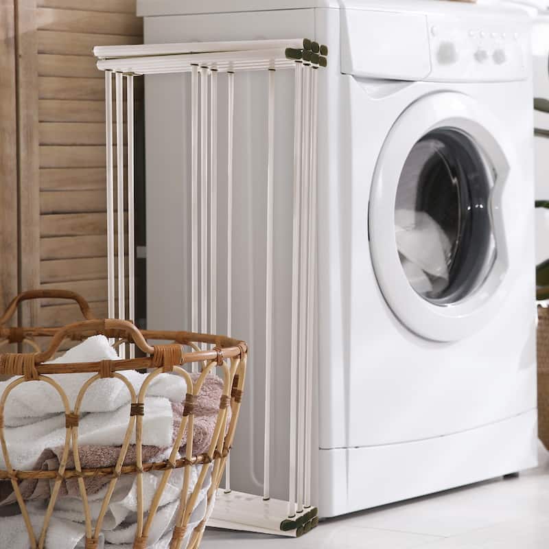 Clothes Drying Rack - Collapsible and Compact for Indoor/Outdoor Use by Lavish Home (White)