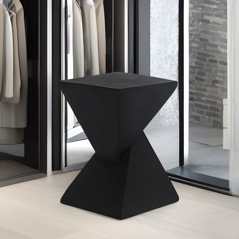 Adeco Outdoor Indoor Concrete Side Table Modern Accent End Table