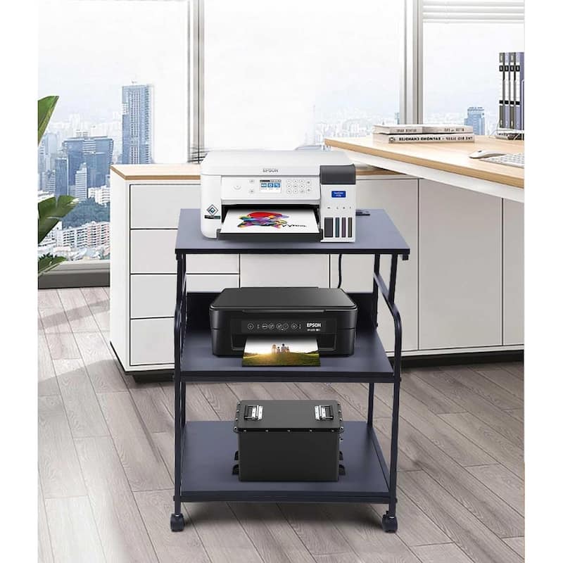 Printer Stand, Large Printer Table, Printer Stand with Storage, Printer Cart, 23.4” x19.1” x 31.5”, Power Hub Included