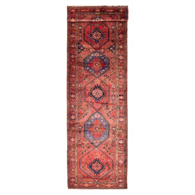 ECARPETGALLERY Hand-knotted Andelz Red Wool Rug - 3'7 x 13'0