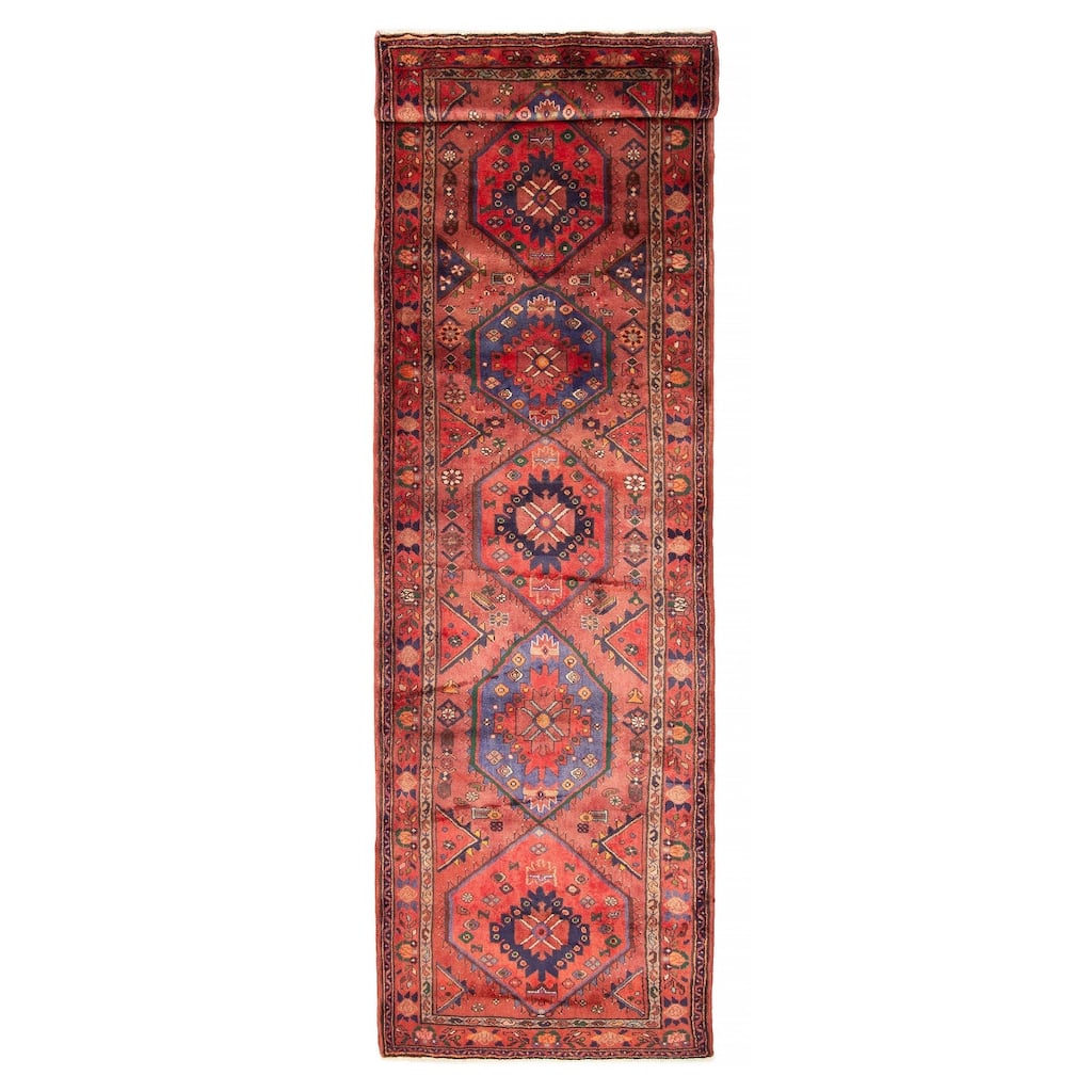ECARPETGALLERY Hand-knotted Andelz Red Wool Rug - 3'7 x 13'0