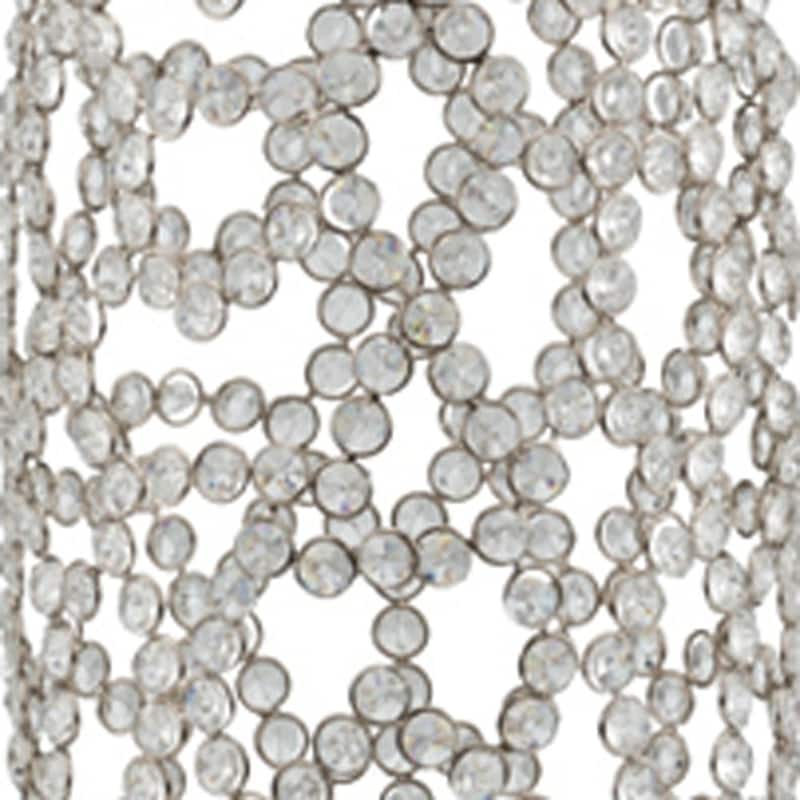 HomeRoots 32" Silver Cylinder Crystal Glass Floor Vase With Faux Crystals