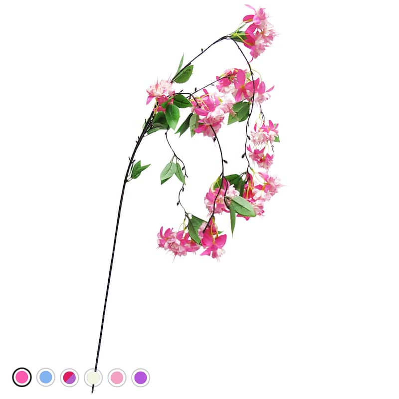 Set of 3 Artificial Hanging Fuchsia Flower Stem Spray 50in