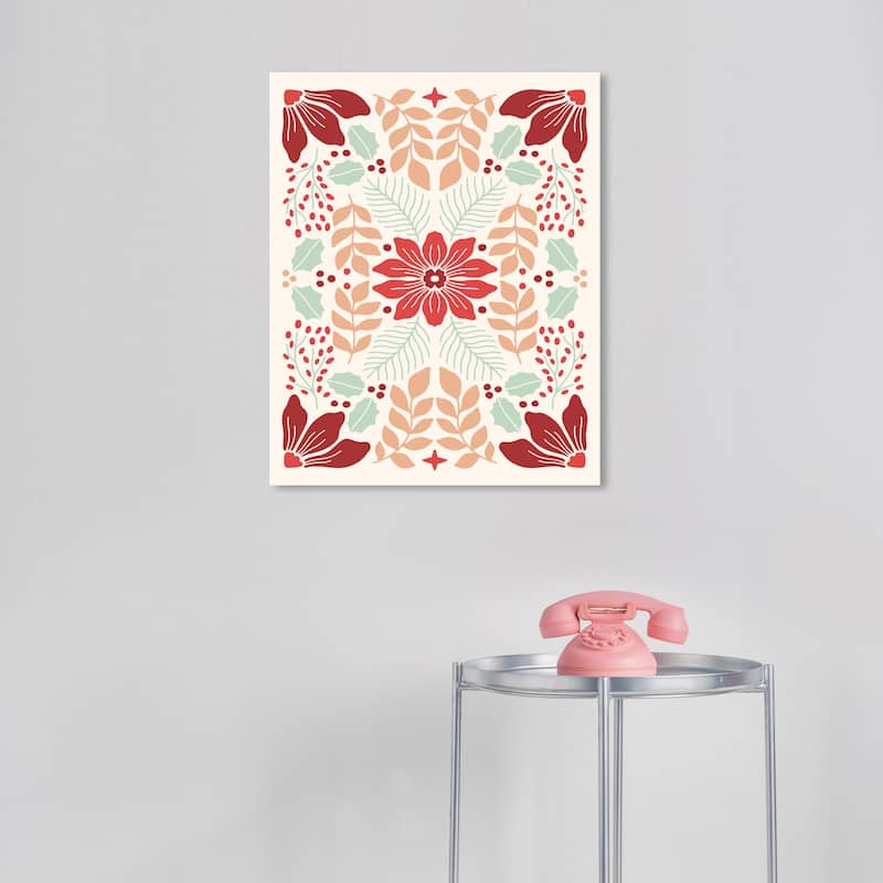 Wynwood Studio Canvas Floral and Botanical Floral Holidays Red Modern & Contemporary Wall Art Canvas Print - 16 x 20