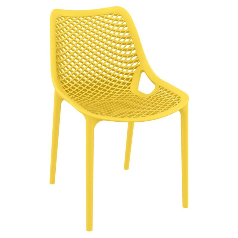 32.25" Yellow Stackable Outdoor Patio Dining Chair