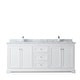 preview thumbnail 16 of 19, Avery 80-inch Double Vanity, Marble Top, Square Sinks, No Mirror