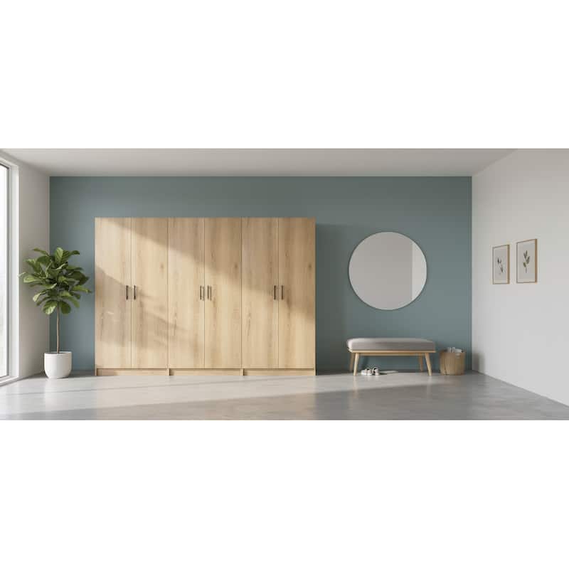 Modex Multi-Purpose Utility Storage Cabinet (3-Piece Set) - W 94.5″ × D 15.7″ × H 70.9″