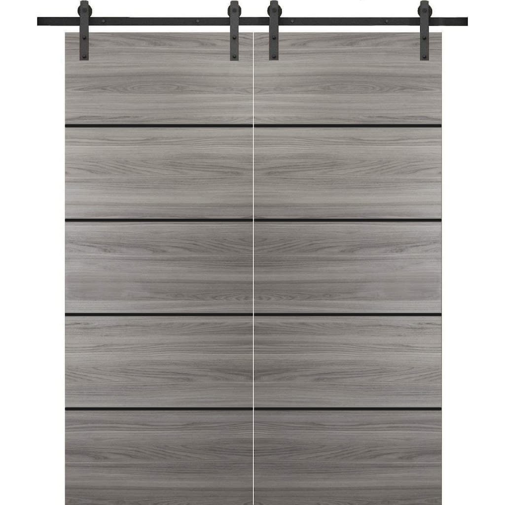 Sturdy Double Barn Door 36 x 80 with Planum 0015 Ginger Ash with 13FT