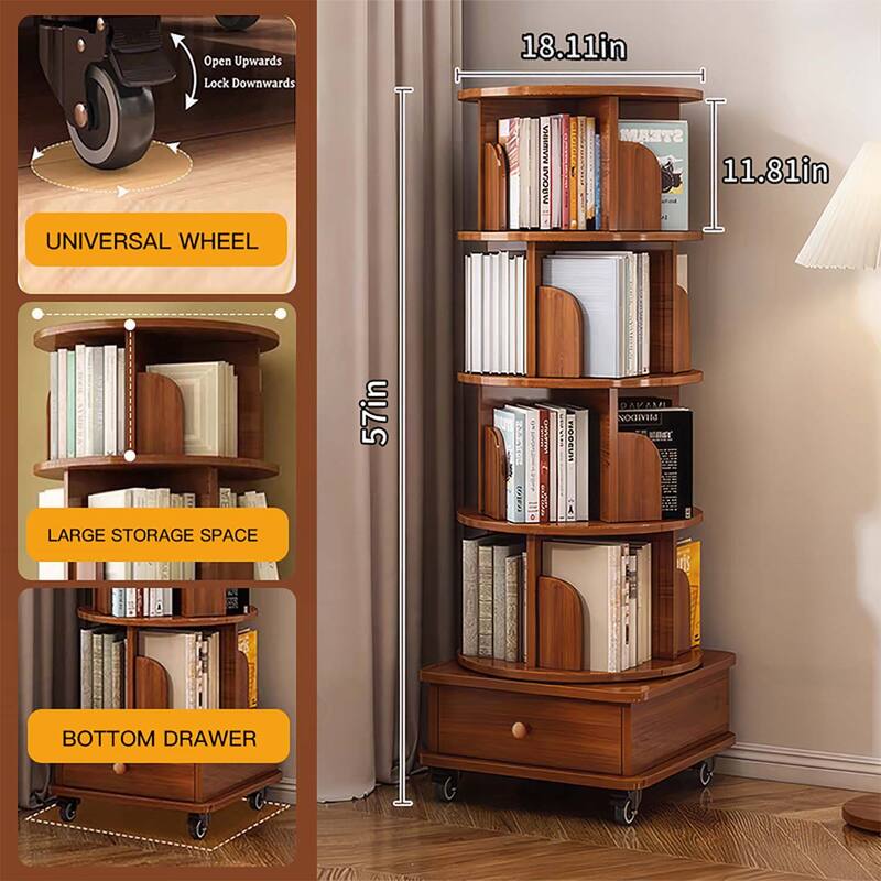 360 Display Corner Bookshelf for Small Space