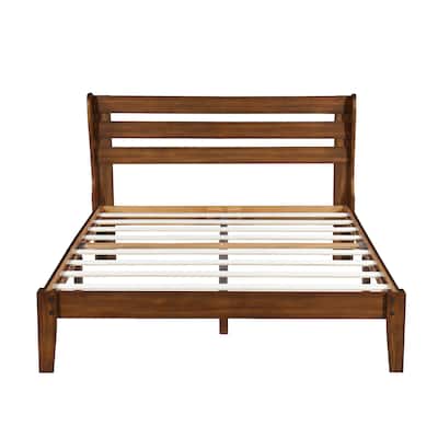 Sleeplanner Wood Platform Bed with Headboard, King 40SF01K