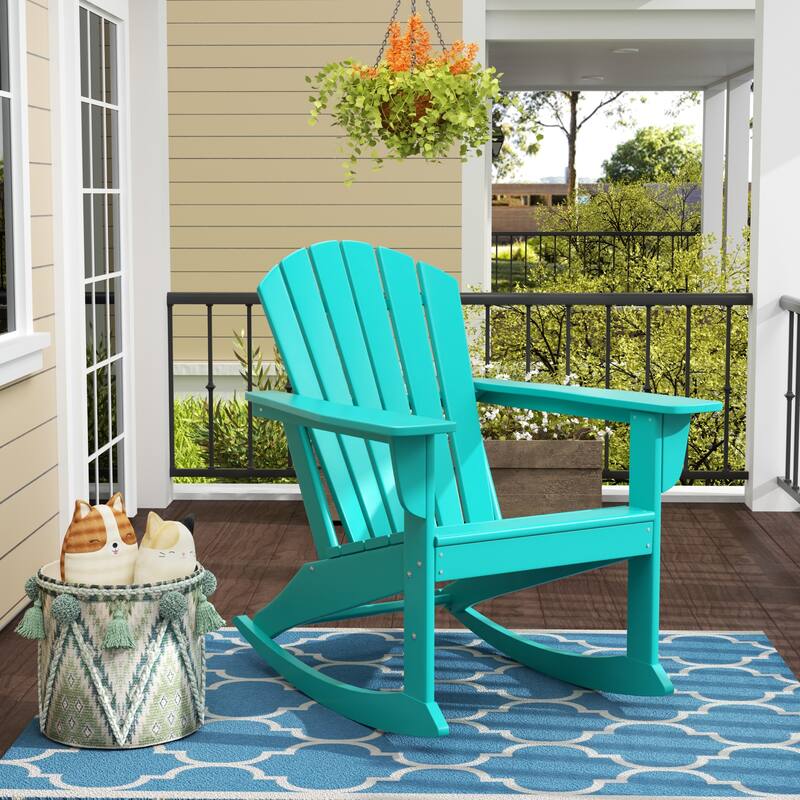 Laguna Hdpe All Weather Outdoor Patio Rocking Chair - Turquoise