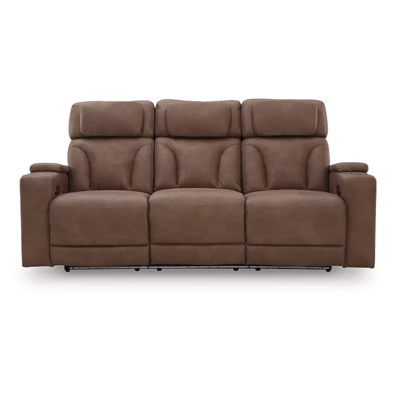 Signature Design by Ashley Point Clear Brown Power Reclining Sofa - 87"W x 40"D x 42"H