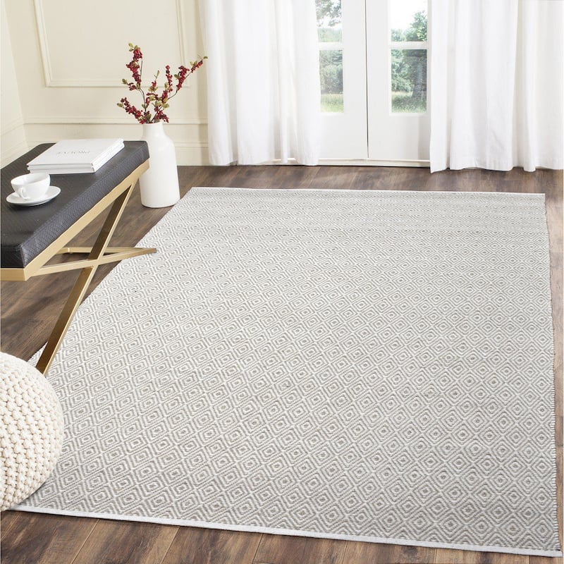 Hand Woven Chloe Design Diamond Flat Weave Wool Traditional Oriental Area Rug