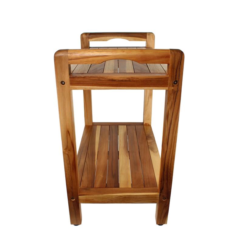 EcoDecors Eleganto EarthyTeak 24" Teak Shower Bench, LiftAide Arms