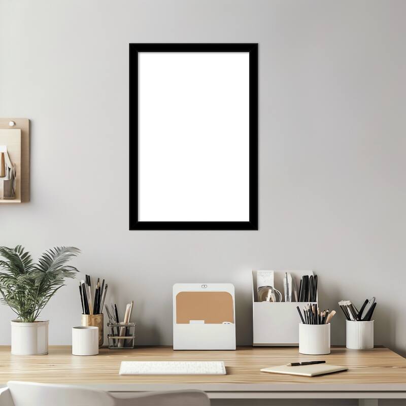 Amanti Art Jet Black Framed Dry Erase Magnetic Board