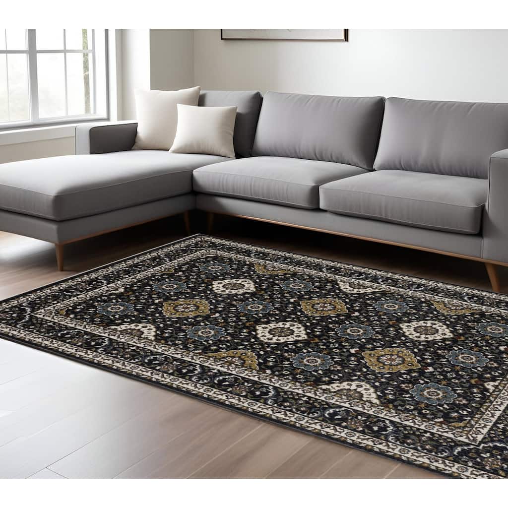 HomeRootsMedallion Traditional Rectangle Area Rug