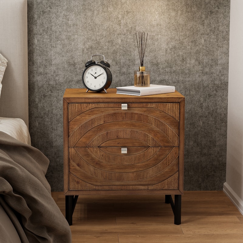 SUNBURY Mid-Century Modern Nightstands with Drawers (Set of 2)