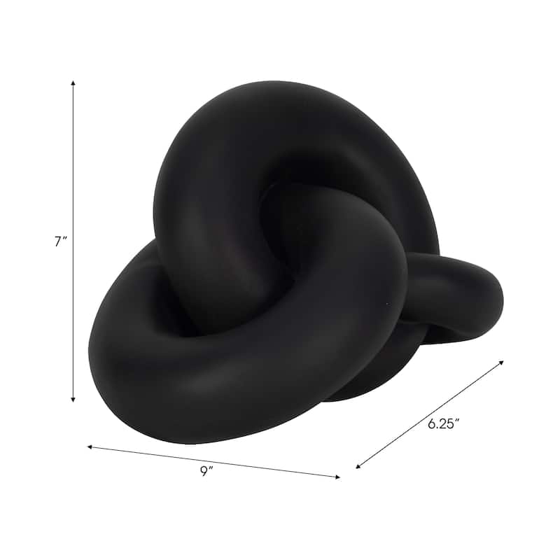 Sagebrook Home 9" Resin Knot Decor, Solid Color