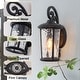 preview thumbnail 5 of 8, 21"H 1-Light Black Outdoor Wall Lantern with Ripple Glass for Porch Patio Entryway