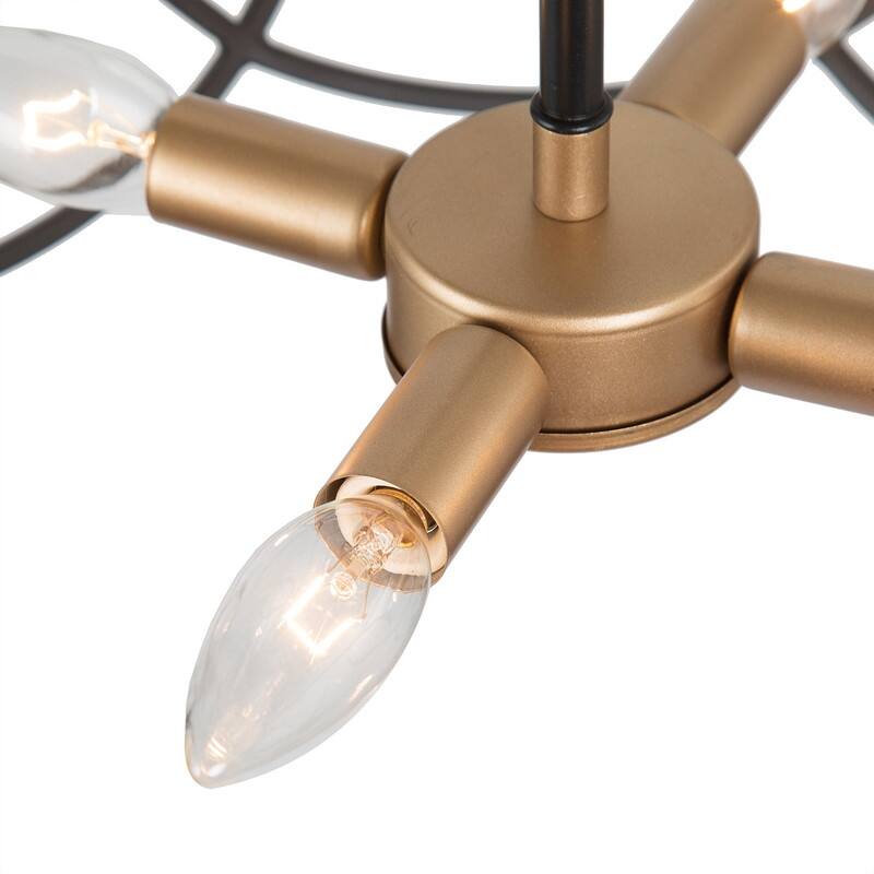 Rustic Farmhouse Black 4-light Drum Chandelier Ceiling Pendant for Dining Room Entryway - D 19.5"* H19.7"