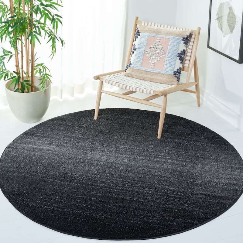 SAFAVIEH Adirondack Batul Modern Ombre Rug - 4' Round - Black/Grey