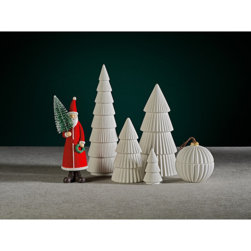 Holiday Ceramic Tree Sculptures, Set of 4