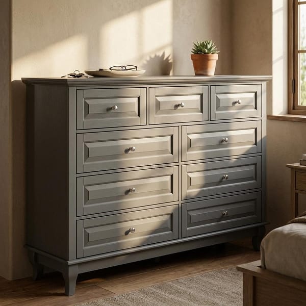 grey 9 drawer dresser 55.1