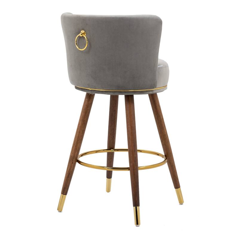 Counter Height Bar Stools Set of 2 for Kitchen Counter Solid Wood Legs