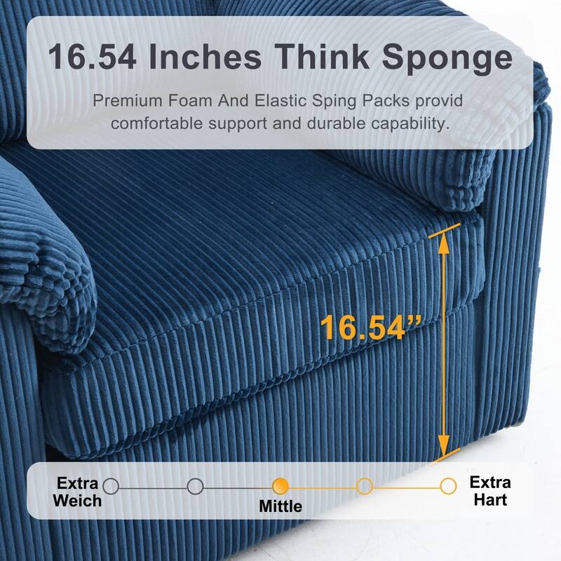 33" Corduroy Swivel Single Sofa Chair
