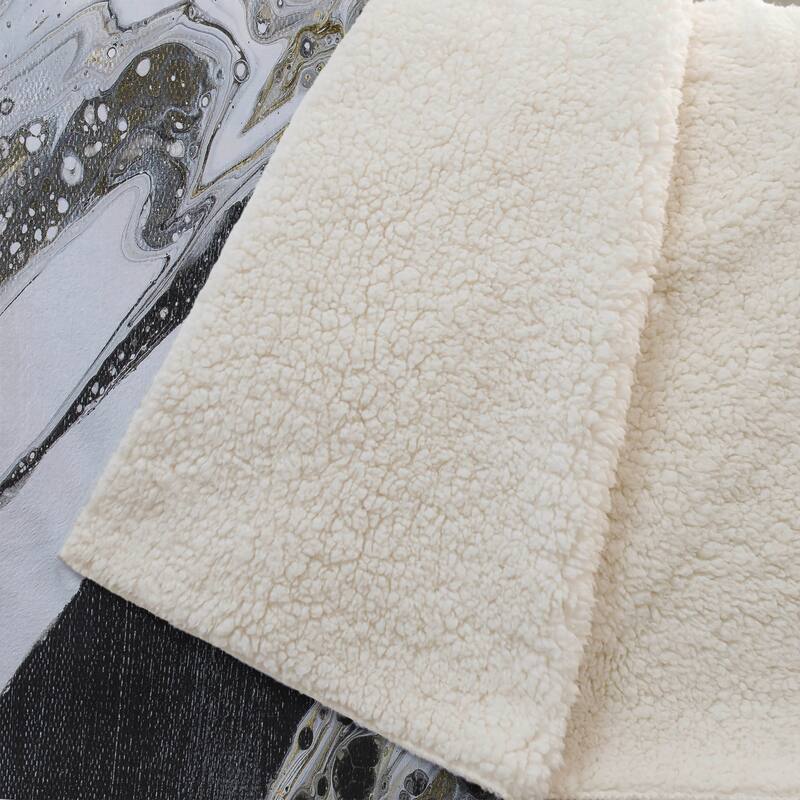 Premium Machine Washable ASB58 Abstract Modern Sherpa Throw Blanket