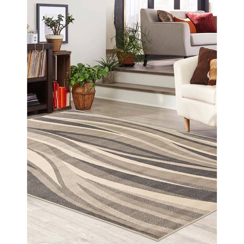 ECARPETGALLERY Machine Woven Mirage Grey Area Rug