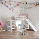 preview thumbnail 13 of 22, Twin Size Loft Bed With Slide and Ladder,Solid Construction for Home White