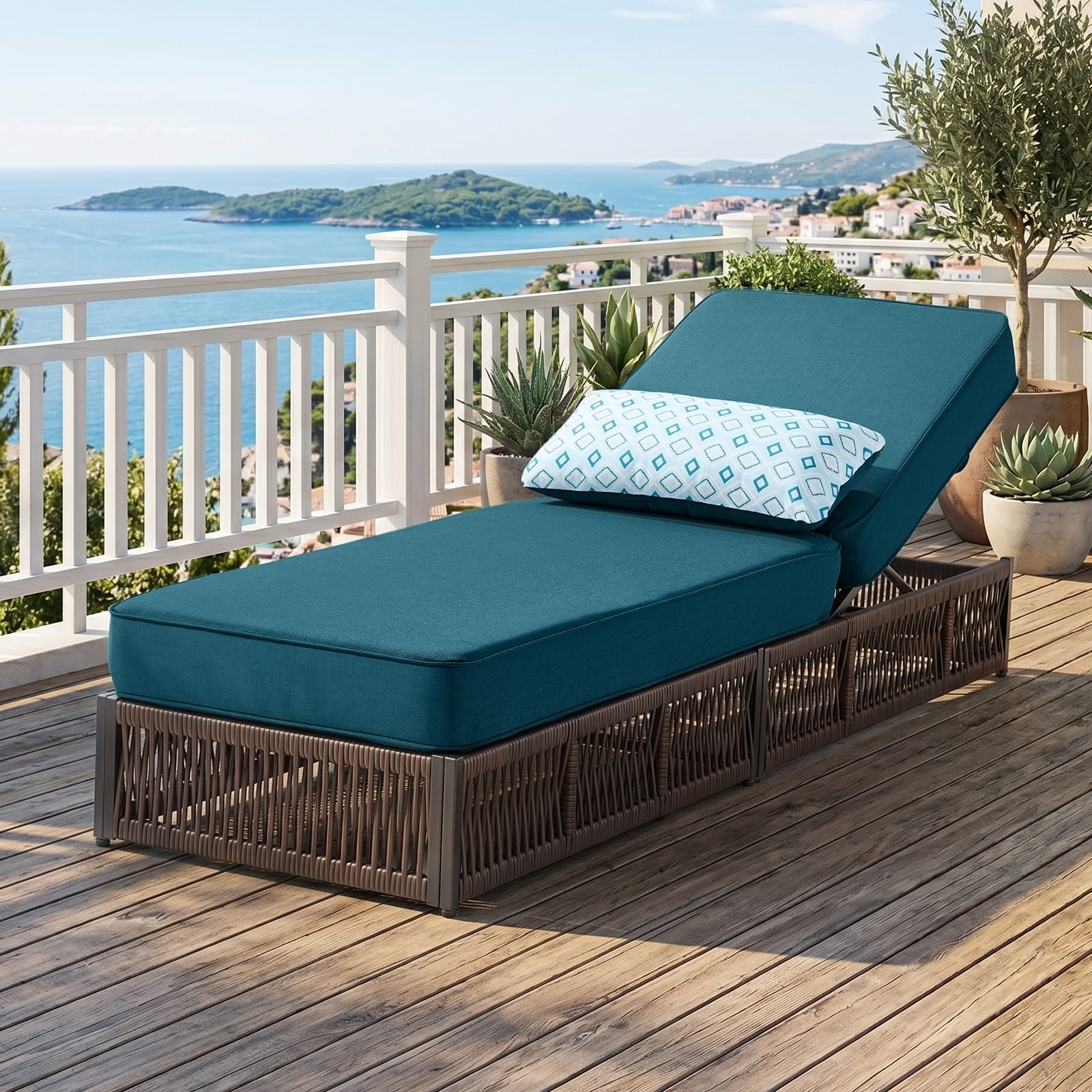 Option 1-Piece Lounge Chair Peacocka Green Cushion