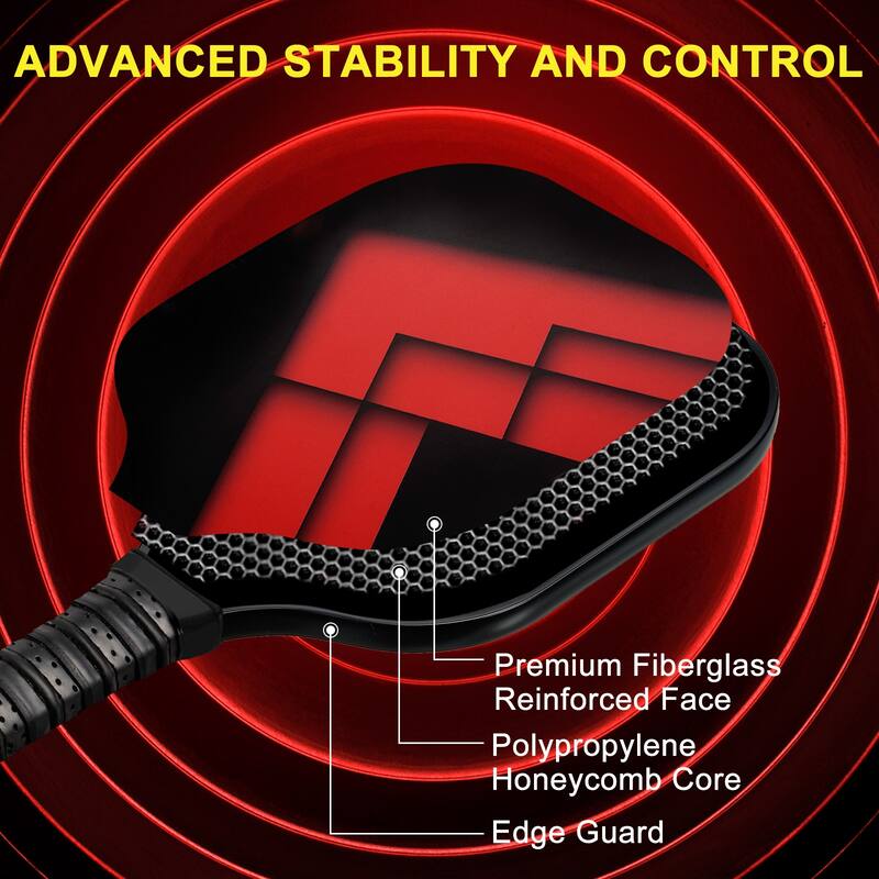 Graphite Pickleball Paddles Carbon Fiber Racket with Protective Cover - Multicolor