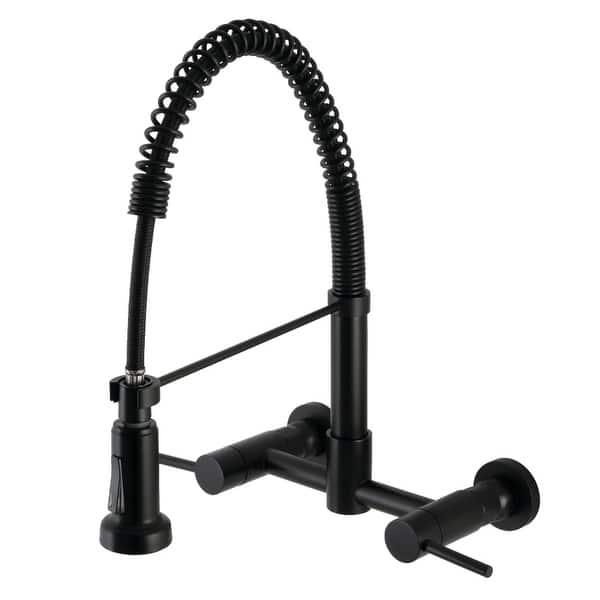 slide 2 of 14, Concord Two-Handle Wall Mount Pull-Down Kitchen Faucet Matte Black