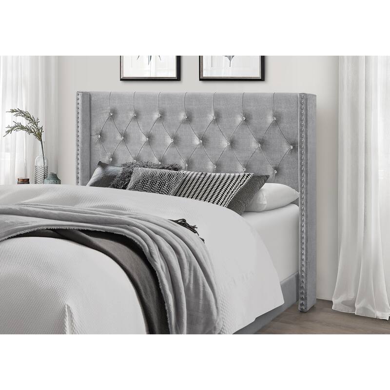 Brady Upholstered Tufted Wingback Panel Bed