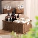 preview thumbnail 4 of 9, 3-Pack Hand Woven Storage Basket Set, Wicker Baskets for Bathroom, Kitchen, Living Room - 5.12'' H X 12.99'' W X 9.45'' D