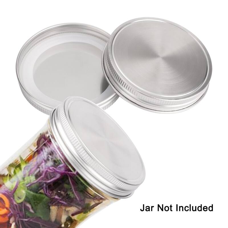 8pcs Stainless Steel Wide Mouth Mason Jar Caps Lids