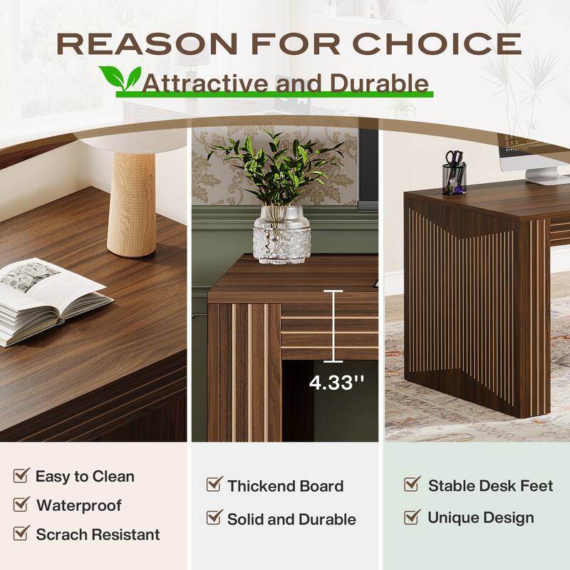 79 Inch Extra Long Desk, Two Person Desk Double Desk for Home Office