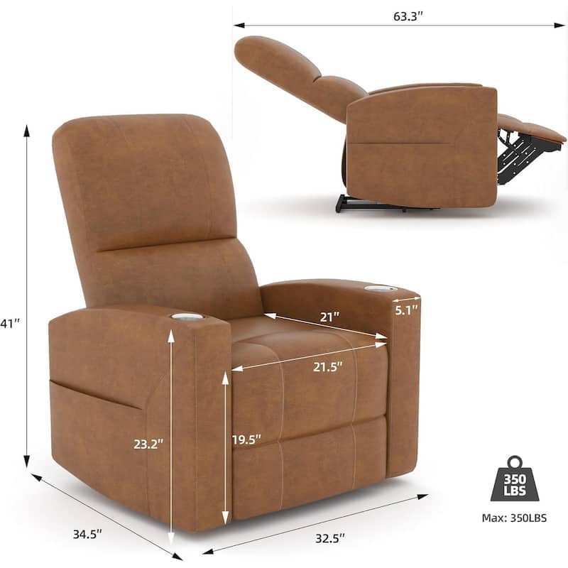AECOJOY Power Glider Recliner Chair Nursery Glider Chair Single Sofa