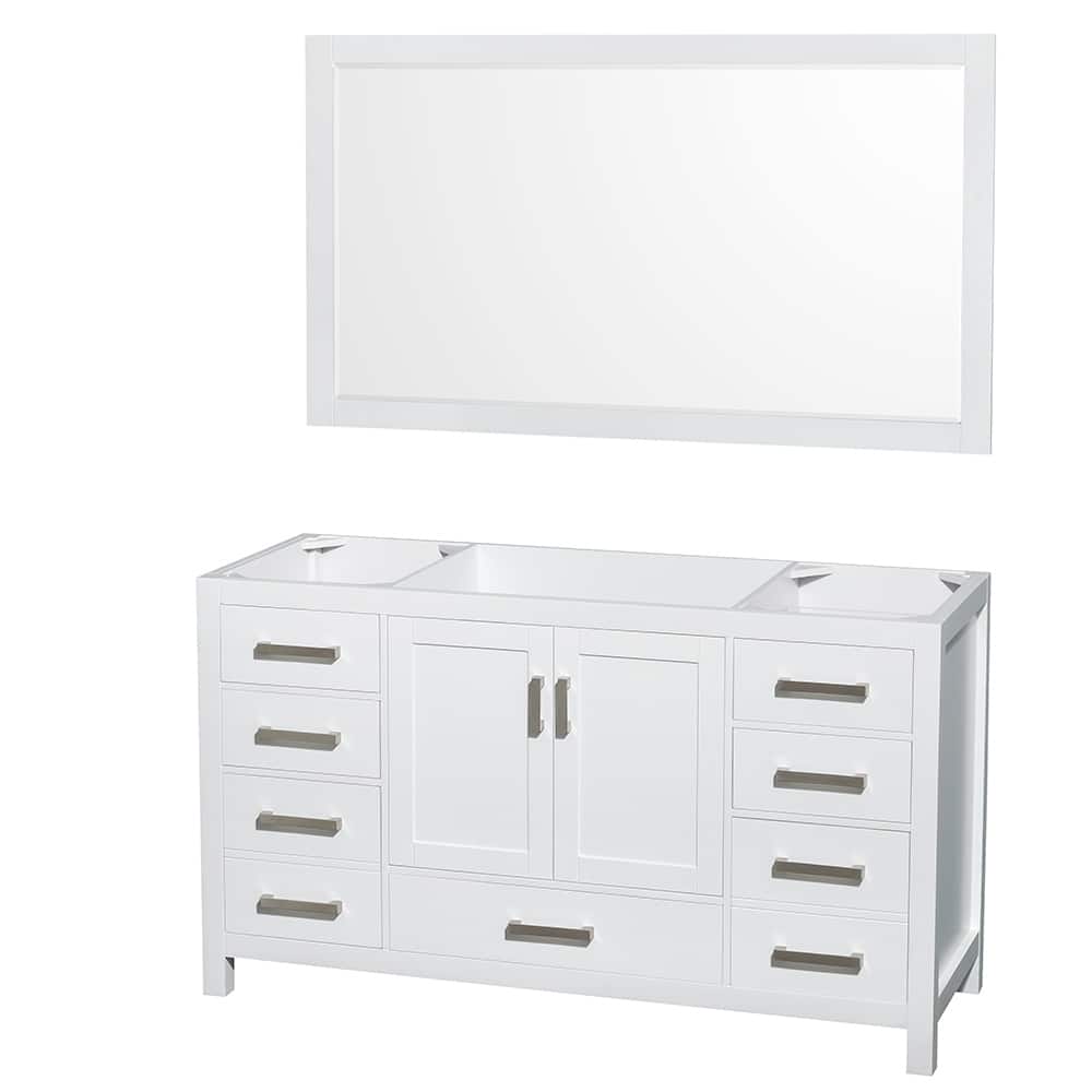 Wyndham Collection Sheffield Single Vanity Cabinet, 58-inch Mirror