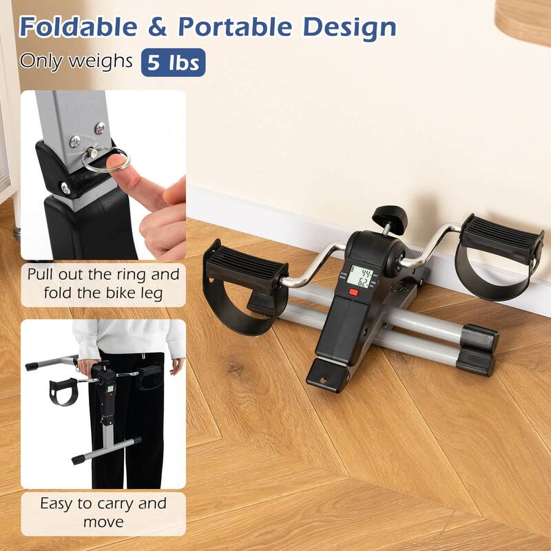 Costway Portable Desk Bike Peddler Machine with Adjustable Resistance - See Details