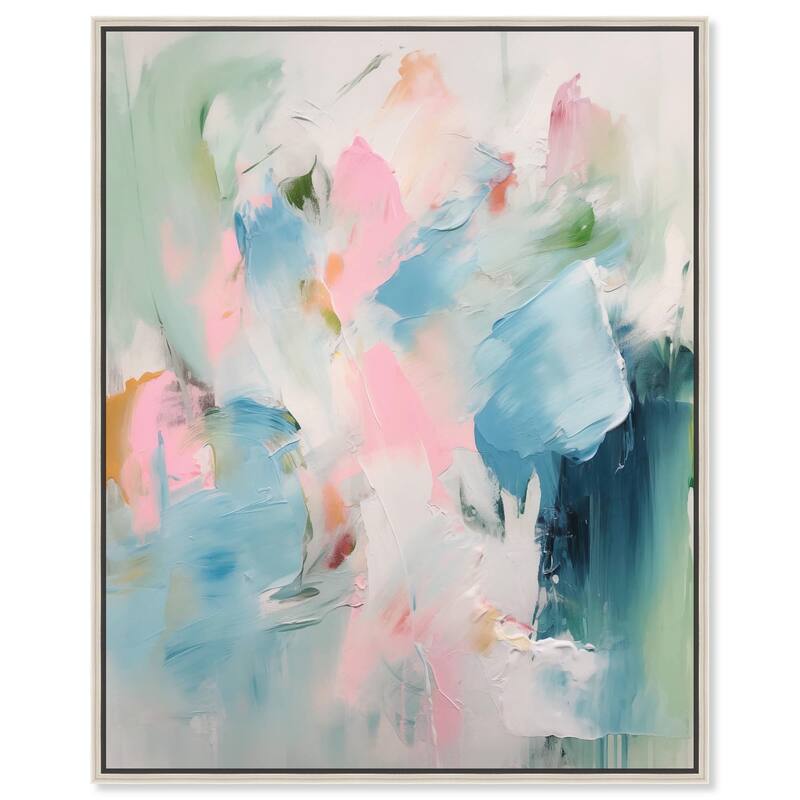 Neon Breeze I Canvas by Art Remedy - 30" x 36" - Silver
