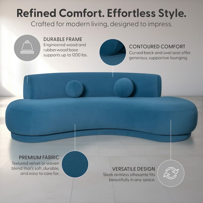 Oakland 97.5 in. 3-Seater Sofa with Oval Seat